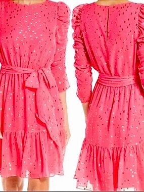 NWOT Lilly Pulitzer Channa Long Sleeve Dress in Coral Sands size 4